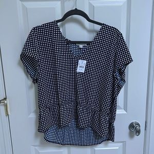 White and blue gingham J.Crew Mercantile top